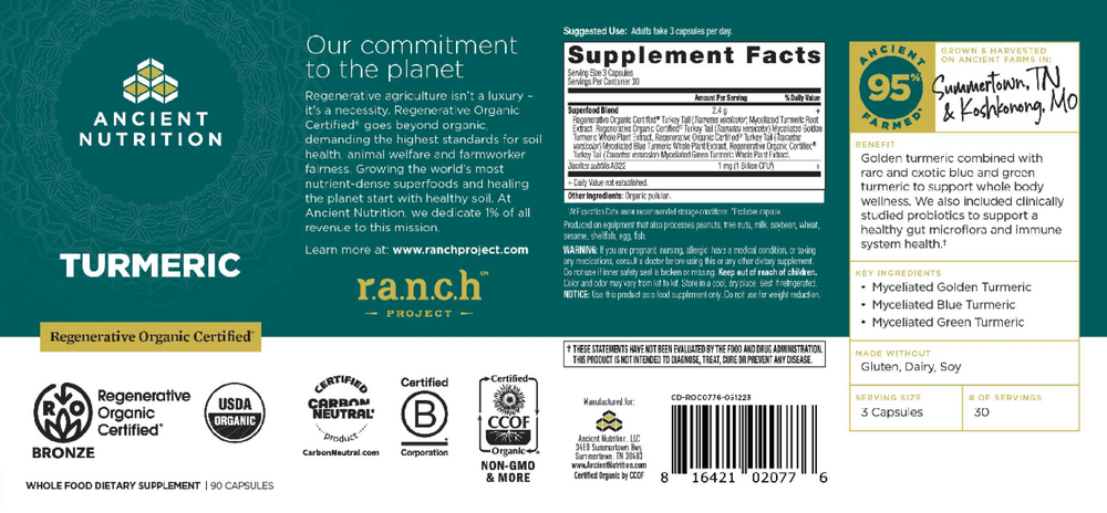 Product image for Regenerative Organic Certified Turmeric.