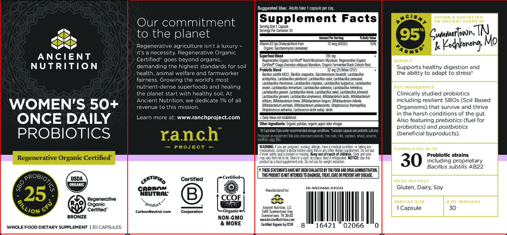 Product image for Regenerative Organic Certified Women's 50+ Once Daily 25B.