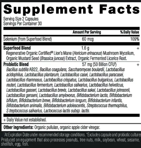 Product image for Regenerative Organic Certified Gut Recovery Probiotics 50B.