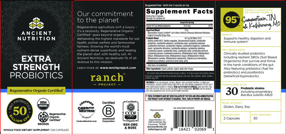 Product image for Regenerative Organic Certified Extra Strength Probiotics 50B.