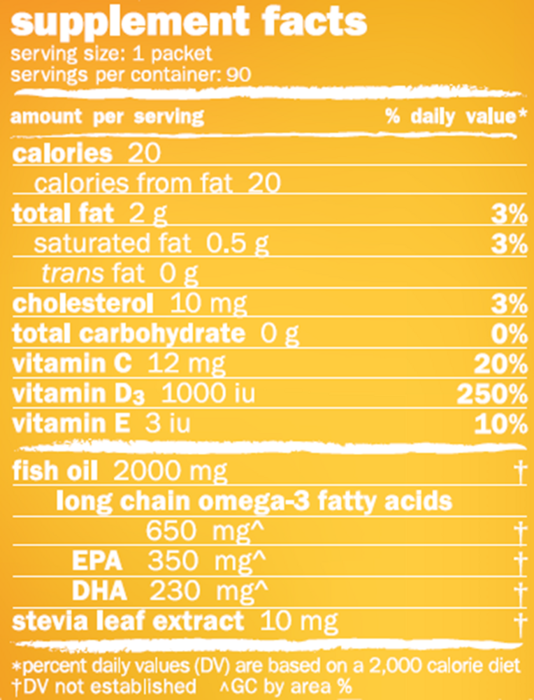 Product image for Omega-3 Squeeze Tropical Squeeze +D Packets.