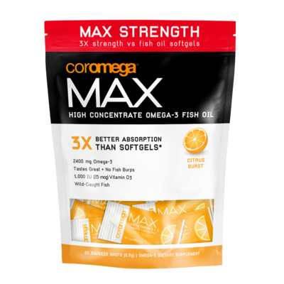 Coromega MAX Citrus Burst 60 packets