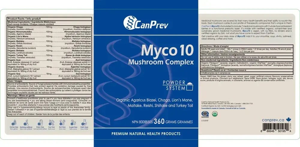 Product image for Myco10 Immunomodulating Mushroom Complex.
