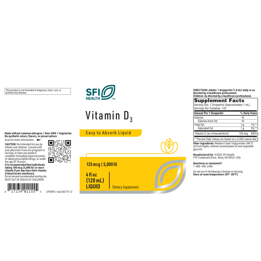 Product image for Vitamin D3, 5000 IU.