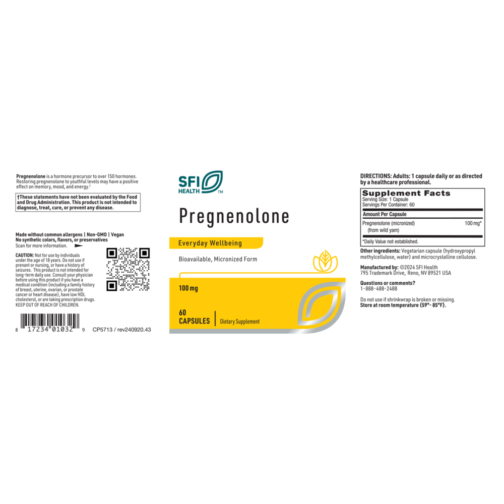 Product image for Pregnenolone 100mg.