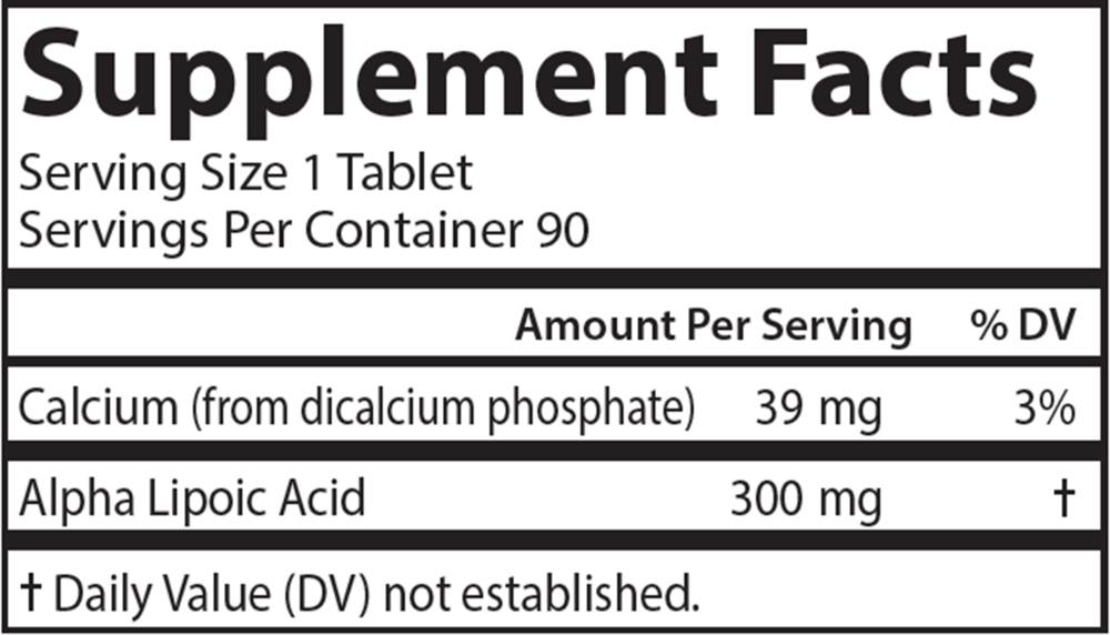 Product image for Alpha Lipoic Acid 300mg.