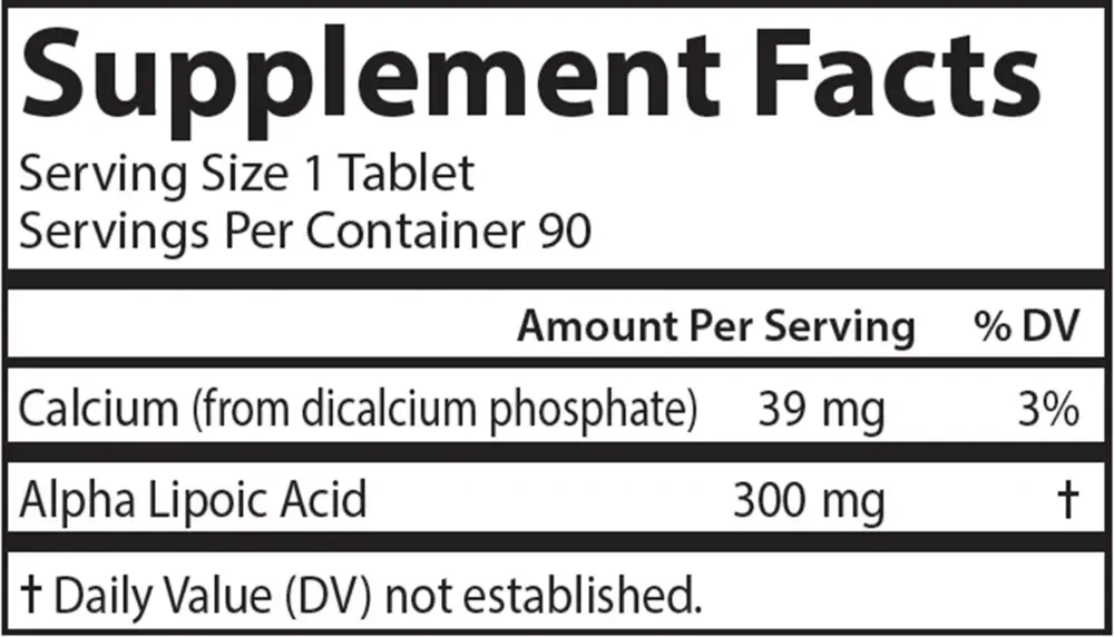 Product image for Alpha Lipoic Acid 300mg.