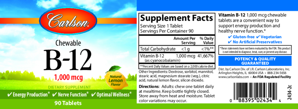 Product image for B-12 1000mcg.