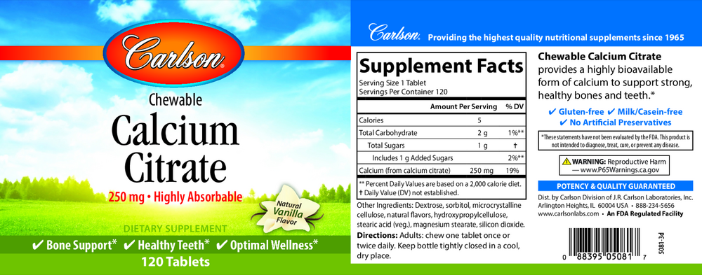 Product image for Chewable Calcium Citrate.