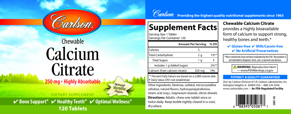 Product image for Chewable Calcium Citrate.