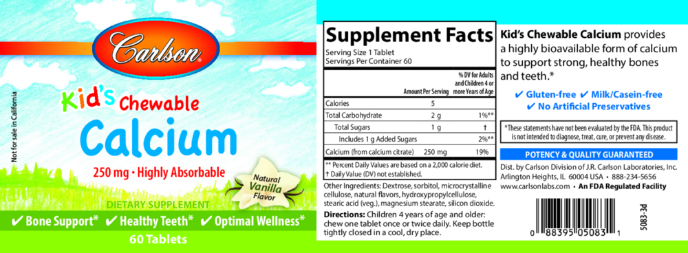 Product image for Kid's Chewable Calcium.