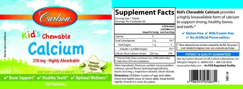 Product image for Kid's Chewable Calcium.