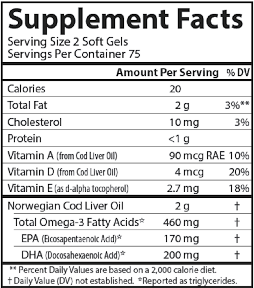 Product image for Cod Liver Oil Gems™ 460mg.