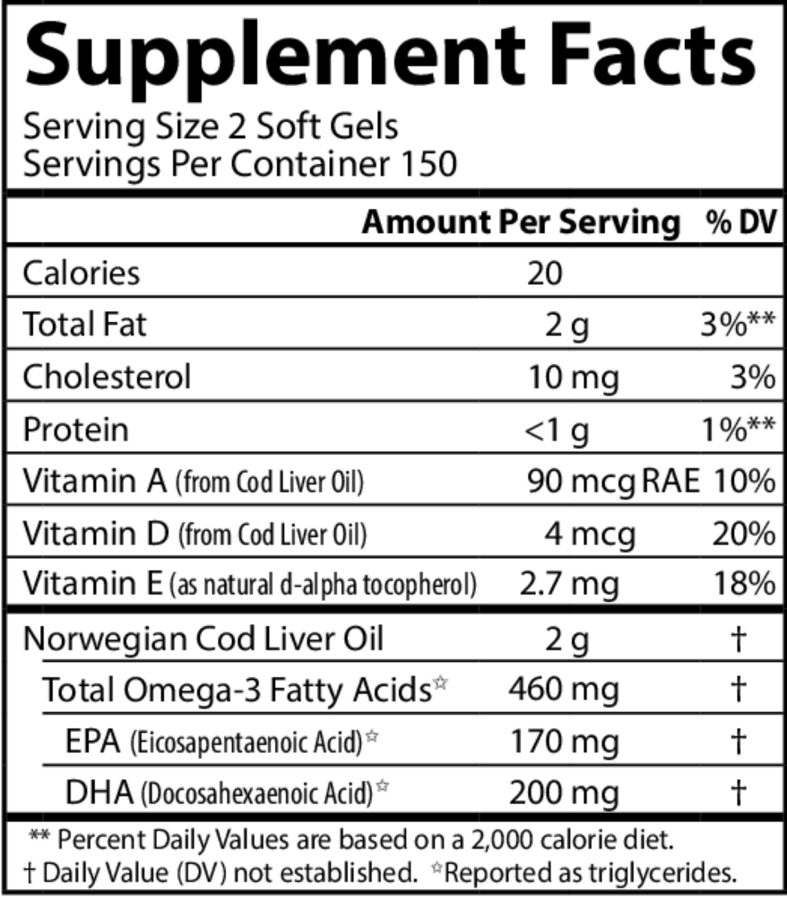 Product image for Cod Liver Oil Gems™ 460mg.