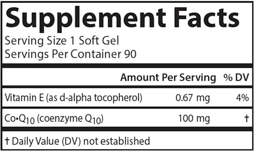 Product image for CoQ10 100mg.