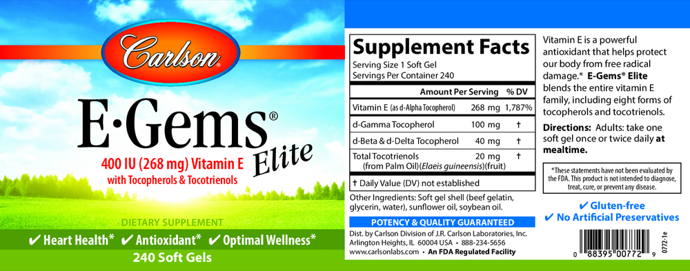 Product image for E-Gems® Elite 400IU.