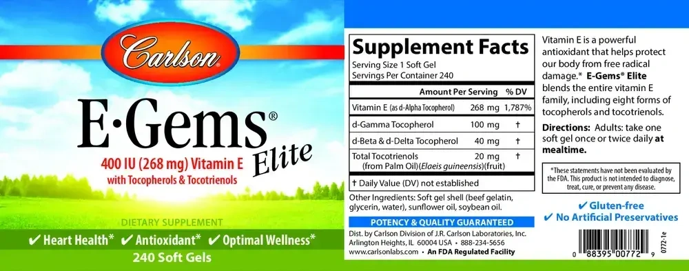 Product image for E-Gems® Elite 400IU.