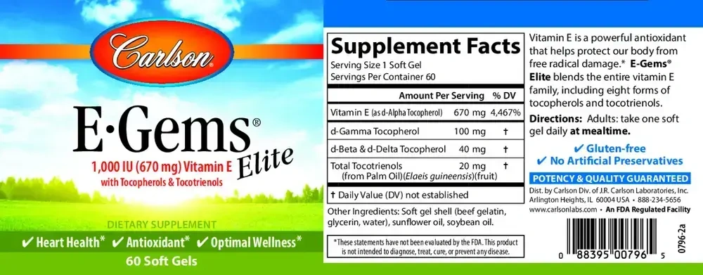 Product image for E-Gems® Elite 1000IU.