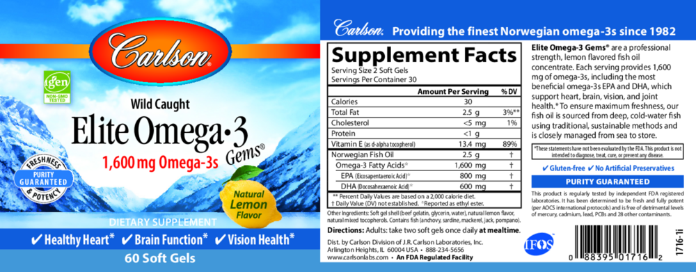 Product image for Elite Omega 3 Gems.