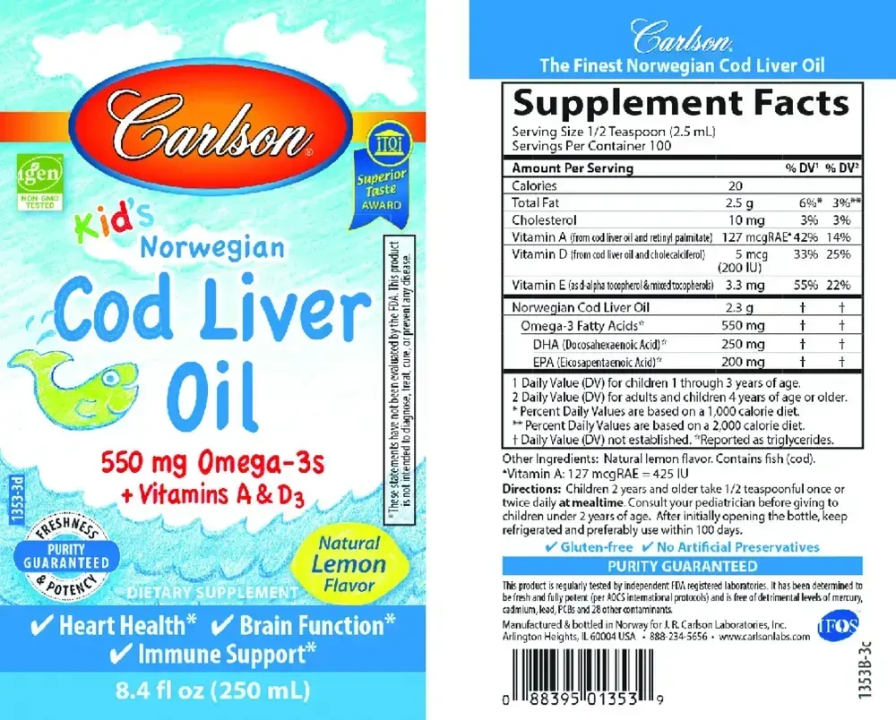 Product image for Kids Cod Liver Oil Lemon.