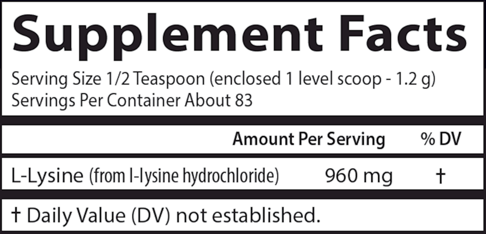 Product image for L-Lysine Amino Acid Powder.