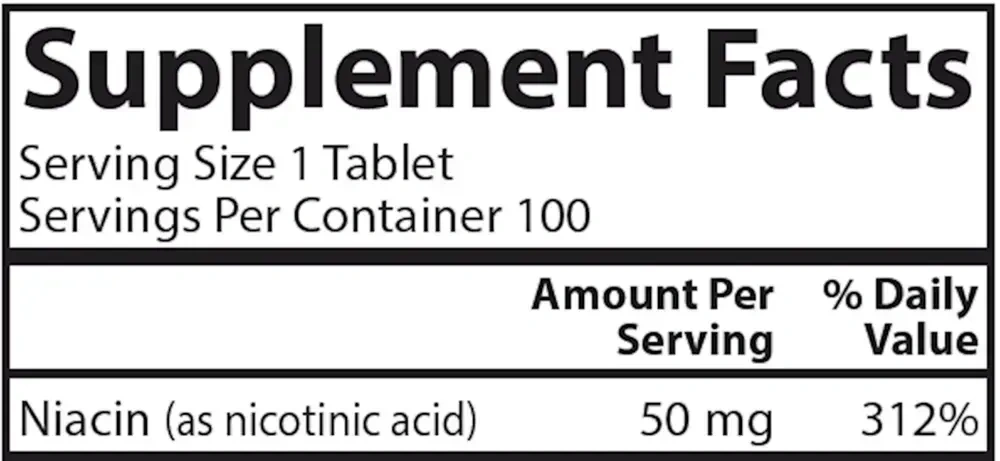Product image for Niacin 50mg.