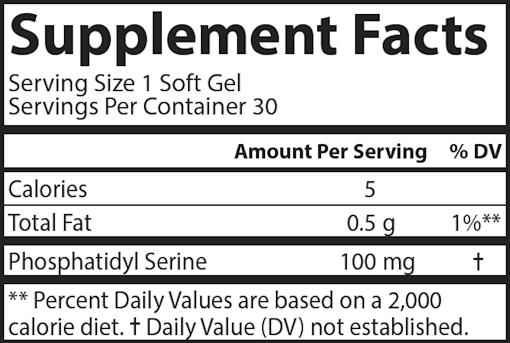 Product image for Phosphatidyl Serine 100.