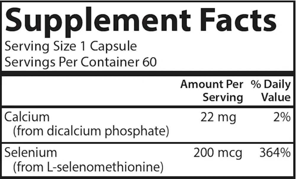 Product image for Selenium 200mcg.
