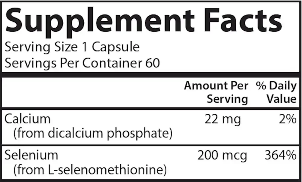 Product image for Selenium 200mcg.