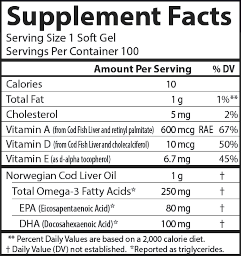 Product image for Cod Liver Oil Gems™, Super 1,000 mg.