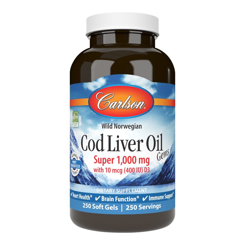 Product image for Cod Liver Oil Gems™, Super 1,000 mg.