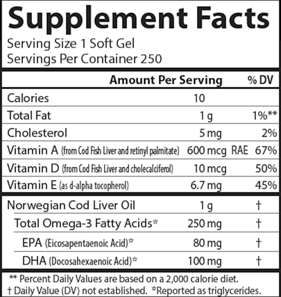 Product image for Cod Liver Oil Gems™, Super 1,000 mg.