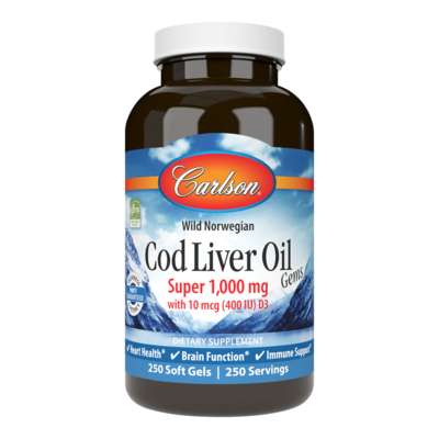 Cod Liver Oil Gems™, Super 1,000 mg 250 Softgels