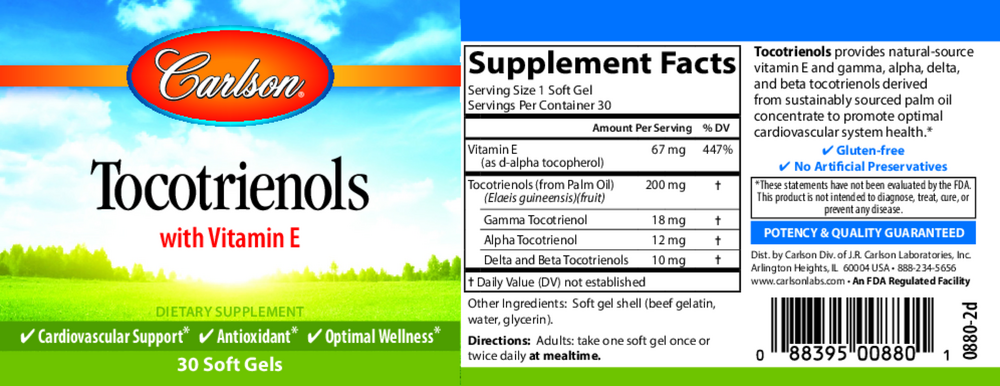 Product image for Tocotrienols.