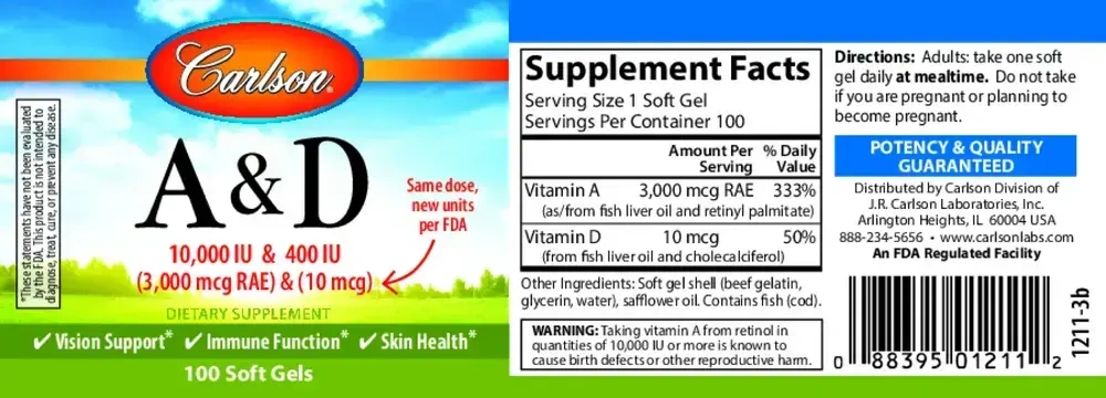 Product image for Vitamin A &amp; D.