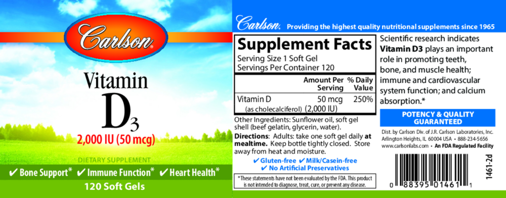 Product image for Vitamin D 2000IU.