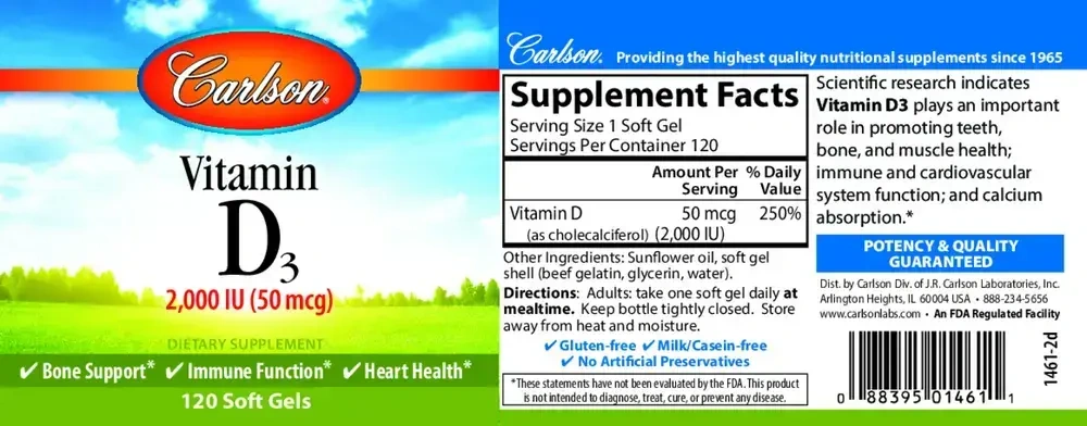 Product image for Vitamin D 2000IU.