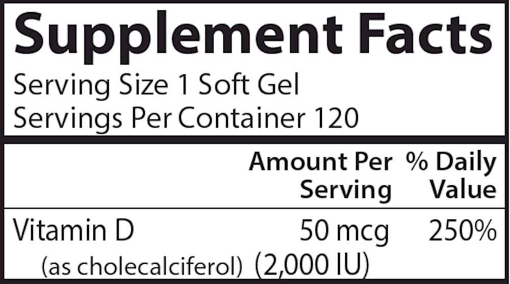 Product image for Vitamin D 2000IU.