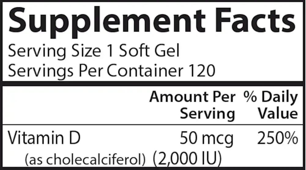 Product image for Vitamin D 2000IU.