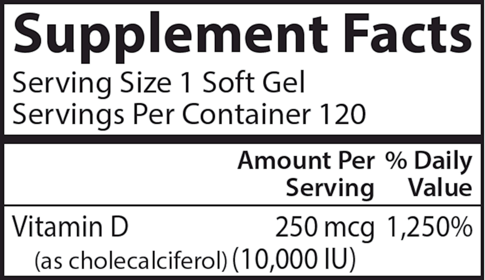 Product image for Vitamin D3 10,000IU.