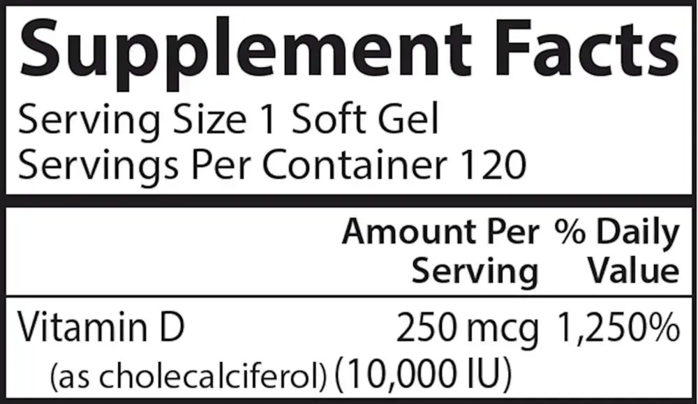 Product image for Vitamin D3 10,000IU.