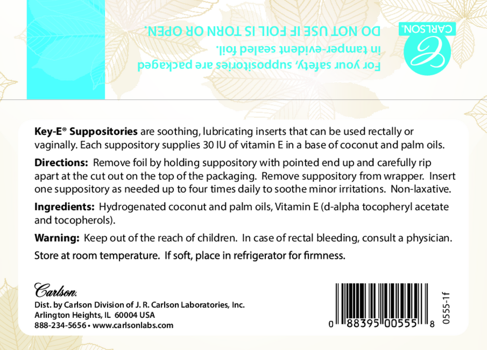 Product image for Key E Suppositories.