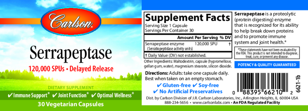 Product image for Serrapeptase.