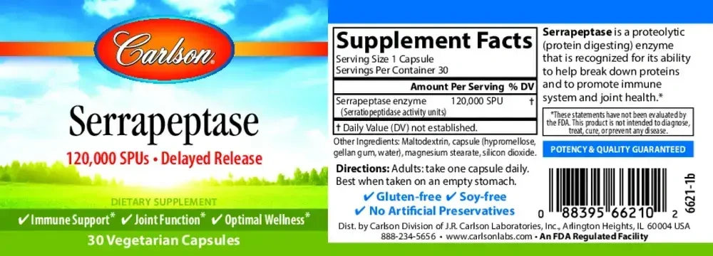 Product image for Serrapeptase.