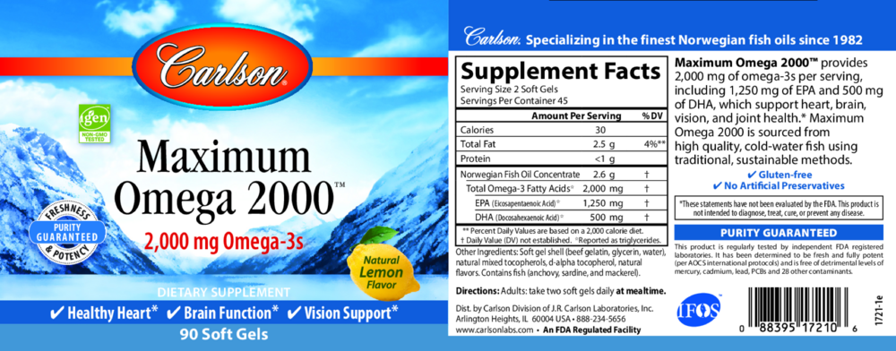 Product image for Maximum Omega 2000 (Bonus Bottle).
