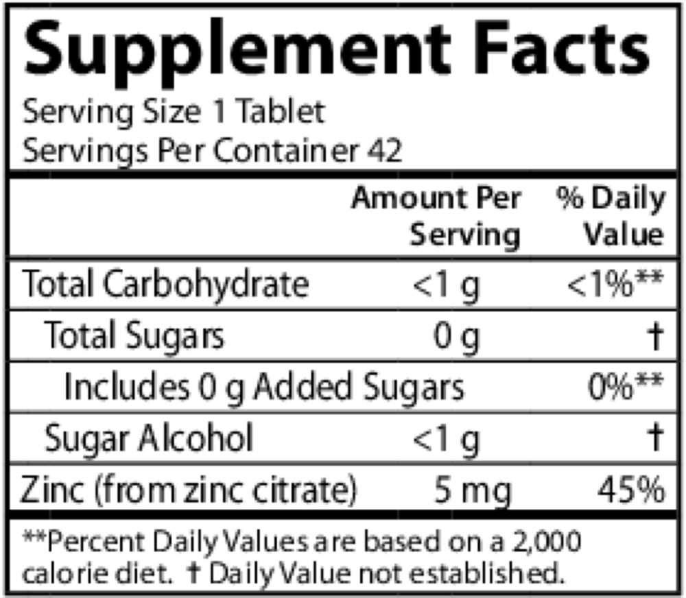 Product image for Kid's Chewable Zinc 5mg.