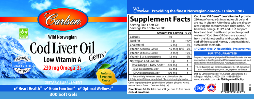 Product image for Cod Liver Oil Low Vitamin.