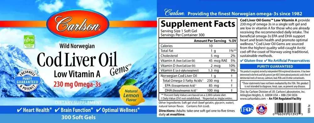 Product image for Cod Liver Oil Low Vitamin.