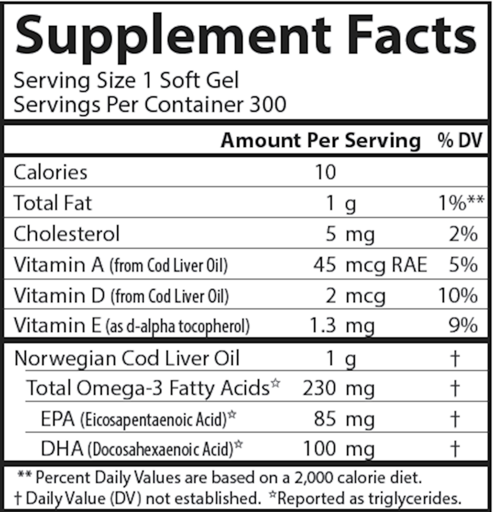 Product image for Cod Liver Oil Low Vitamin.