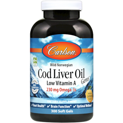 Cod Liver Oil Low Vitamin 300 Softgels